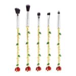 Rose Makeup Brushes Set 5 PCS for Eyes Cosmetics Blending Blush Eyeliner Eyebrow Concealer Cosmetic Brushes Set