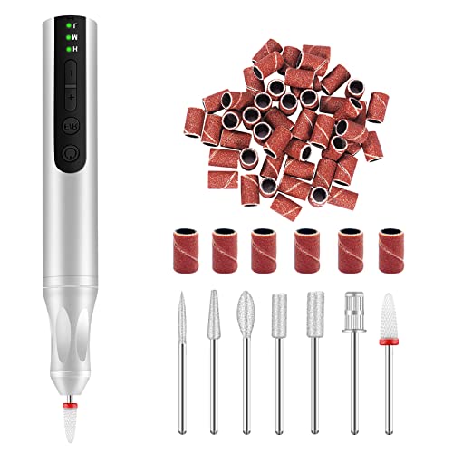 CGBE Electric Nail Files, 20000RPM Rechargeable Electric Nail Drill Machine, Cordless Electric Nail File Portable Manicure Pedicure Set for Acryl