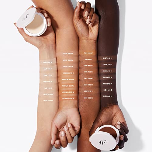 e.l.f. Camo Powder Foundation, Lightweight, Primer-Infused Buildable & Long-Lasting Medium-to-Full Coverage Foundation, Light 280 N