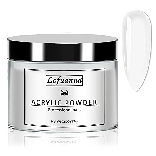 Lofuanna 17g Professional Clear Acrylic Powder Salon Quality Acrylic Nail Powder for Nails Extension Nail Art System for Home/Salon