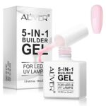 Builder Gel for Nail 15ml, Pink 5 in 1 Builder Base Strengthening Gel, Gel Nail Polish Base Coat, For Nail Extensions, Repair, Reinforcement, Sti