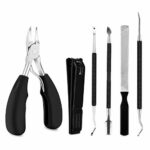 [6 Pack] Toenail Clippers Set for Thick Nails, Pedicure Tools with Nail Cutter, Nail File and Scissors for Ingrown Toenail Treatment, Professiona