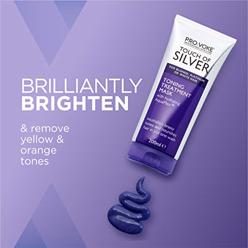 PRO:VOKE Touch of Silver Toning Treatment Mask 200ml | Purple Conditioner for Blonde, Platinum, White or Grey hair | Purple Shampoo Alternative t