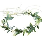 Merroyal Green Flower Crown Eucalyptus Crown Leaf Floral Crown Boho Wedding (Green)