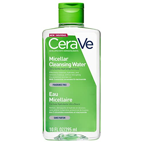 CeraVe Micellar Cleansing Water for All Skin Types including sensitive skin and makeup removal 295ml with Niacinamide and Ceramides