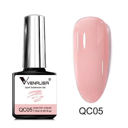 VENALISA Bulider Gel Quick Construction Base Gel Strengthener Gel Nail Polish Nude Pink Natural Color Poly Gel for Broken Nails Repair Nails