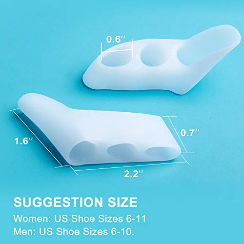Bukihome Little Toe Separators to Correct Overlapping Toes, Gel Toe Separators for Pinky Toes Separation and Protection - 8 Pack