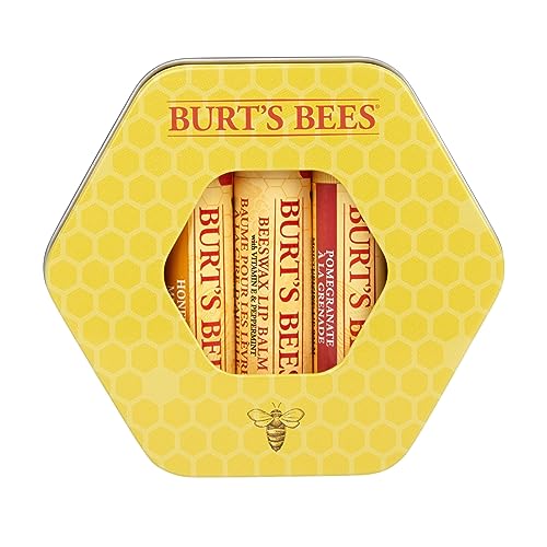 Burt's Bees Lip Balm Gift Set, Beeswax, Strawberry, Tropical Pineapple, Dragonfruit Lemon, In Full Bloom, 4x4.25g
