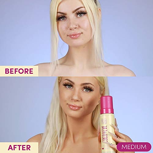 Coco & Eve Sunny Honey Bali Bronzing Foam. Natural Sunless Self Tanner Mousse. Anti Cellulite, Organic Sunless Self Tanning Lotion (Medium)