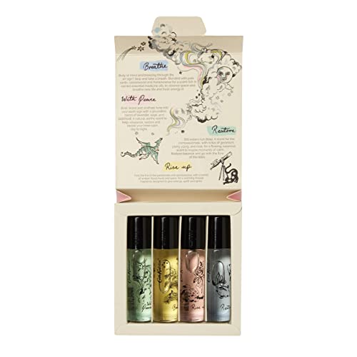 Cath Kidston Beauty Set The Mood Fragrances Rollerballs Gift Set | Mood Enhancing | Essential Oils | 4 x 10ml