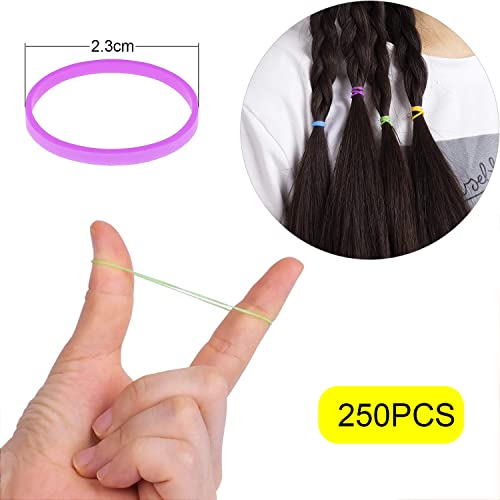 ILamourCar 250pcs Elastic Hair Bands, Hair Elastic Bands for Women, Elastic Hair Ties, Hair Elastic, Small Hair Bands, Clear Rubber Bands for Hai