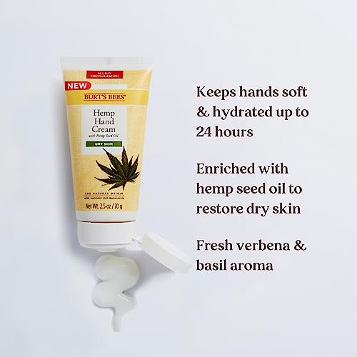 Burt's Bees Hemp Hand Cream with Hemp Seed Oil for Dry Skin, 70 ml