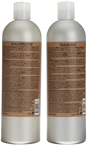 Bed Head for Men by TIGI | Clean Up Shampoo and Conditioner Set | Moisturising And Smoothing Daily Haircare For Healthy Hair and Scalp | Ideal Fo