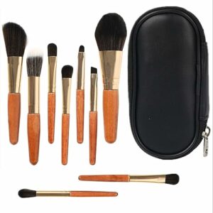 ZHIYE 9PCS Travel Makeup Brushes Set, Mini Make Up Brushes with Bag Portable Synthetic Brushes for Foundation Brush Blush Powder Eye Shadow Cosme