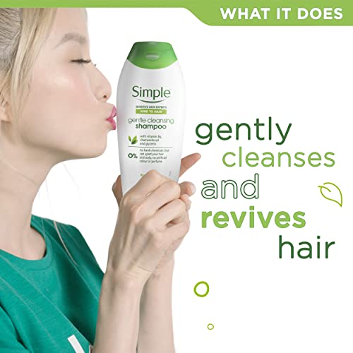 Simple Kind To Hair Gentle Cleansing Shampoo Pack Of 6 With Vitamin B5, Chamomile Oil, And Glycerin Hair Care For Healthy, Shiny Hair 400 Ml