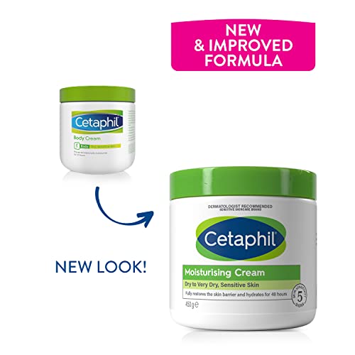 Cetaphil Body Moisturiser, 450g, Moisturising Cream For Dry to Very Dry, Sensitive Skin, With Niacinamide & Vitamin E