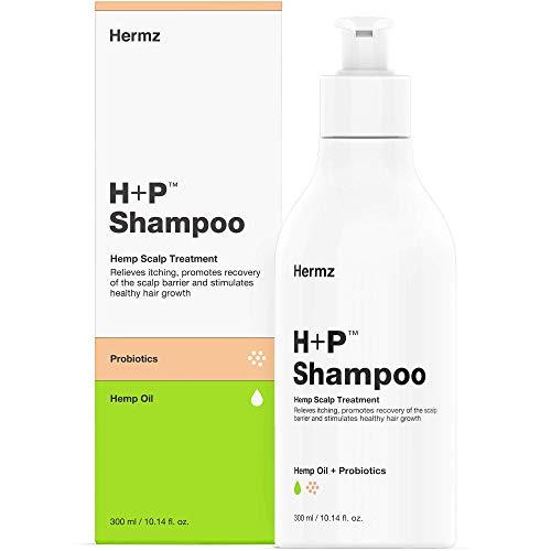 Hermz H+P Antimicrobial Shampoo: Hemp, Probiotics & Salicylic Acid - Deeply Nourishing Scalp, Therapeutic Treatment of Seborrhoeic Dermatitis and