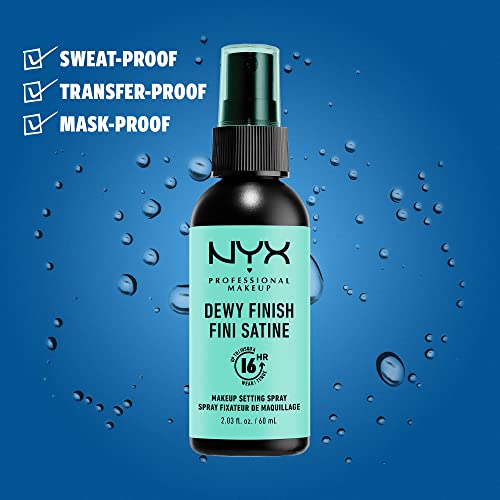 NYX Professional Makeup Setting Spray, Long Lasting Formula, Fixing, Lightweight, Vegan Formula, Dewy Finish, 60 ml