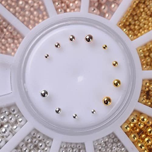 2 Boxes 3D Nail Art Decorations Nails Art Mini Steel Ball Nail Beads Nails Beauty Decorations Accessory Tool for Nail Decoration