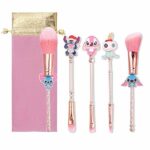 [5 Pcs] Stitch Makeup Brush Set, Lilo and Stitch Gifts Cosmetic Brushes for Powder Eyeshadow Blushes Lips,Portable Kawaii Makeup Brush Set, Stitc