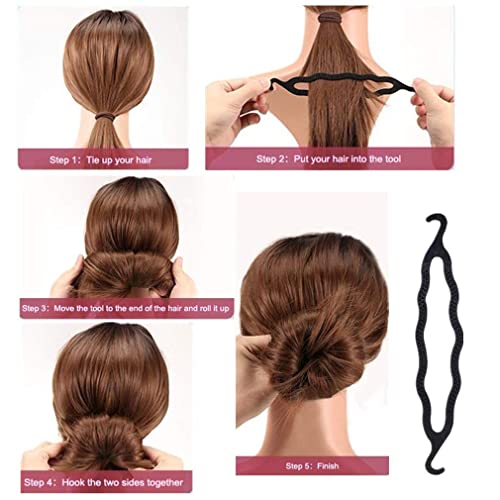 Hair Braiding Kit, Include 1 set of Topsy Hair Tail Tools, 3pcs Hair Braid French Centipede Braiders, 1pcs Plastic Bun Maker, 10pcs U Shaped Hair