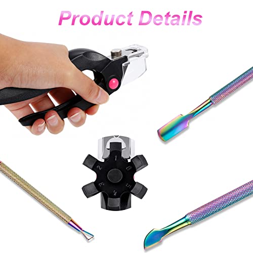 Nail Clippers for Acrylic Nails,Nail Tip Cutter,Acrylic Nail Clipper,Stainless Steel False Nail Trimmer, with Cuticle Pusher Cuticle Remover (Bla