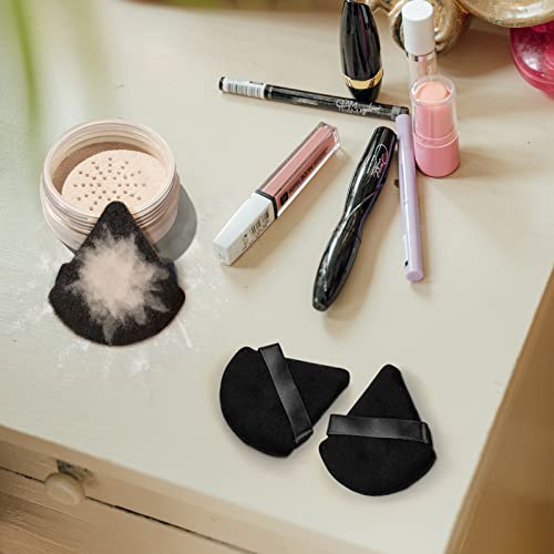 Flytianmy 9Pcs Triangle Powder Puffs, Face Makeup Puff for Body Loose Powder Beauty Makeup Tool Black