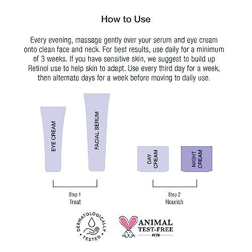 Super Facialist Retinol+ Anti-Ageing Night Cream - Face Cream with Retinol & Hyaluronic Acid for Fine Lines & Wrinkles, Vegan Friendly Anti Agein