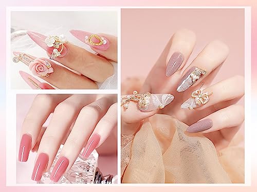 Deciniee Acrylic Powder Nail Kit, 8 Colors Dip Powder Nail Kit(Red White Pink Black Jelly Color),Nail Dipping Powder Nail Extension Kit with File