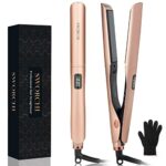 Hair Straighteners for Women 2 in 1 Hair Straightener and Curler Ceramic Plates Flat Iron with Adjustable Temperature LCD Display Straightening S