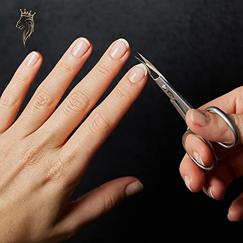 Professional Stainless Steel Nail Scissors with Case - Fine and Extra Sharp Cuticle Scissors - Rustproof - Suitable for Babies and Left-Handers