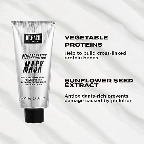 BLEACH LONDON - Reincarnation Bond Restoring Mask, Nourishing Treatment Repairs Dry, Damaged, Dyed or Bleached Hair, Reduces Breakage by 68%, Veg