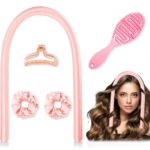 Heatless Curlers Headband - Memory Foam Heatless Curls Overnight Satin Curling Set with Curling Rod, No Heat Curls, Heatless Hair Curlers Silk -