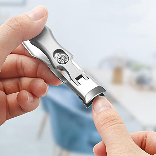 Portable Ultra Sharp Nail Clippers Stainless Steel Wide Jaw Opening Anti Splash Fingernail and Toenail Clippers Cutters Nail Trimmer Manicure Too