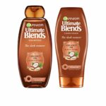 Garnier Ultimate Blends Shampoo & Conditioner Set | Sleek Restorer With Coconut Oil & Cocoa Butter Smoothing for Sleek, Smooth, Frizz-Free Hair |