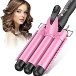 Hair Curler, 3 Barrels Hair Waver Curling Iron Big Wave Hair Crimper Wand for Long Hair, Electric Hair Crimpers Tongs with Two Speed Temp Control