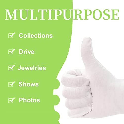 Occan White Cotton Gloves for Eczema, 6 Pairs Moisturizing Gloves Overnight for Dry Hands, Comfortable and Washable Fits Men and Women