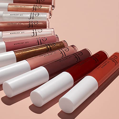 e.l.f. Lip Lacquer, Nourishing, Non-Sticky Ultra-Shine Lip Gloss With Sheer Color, Infused With Vitamins A & E, Vegan & Cruelty-Free, Black Cherr