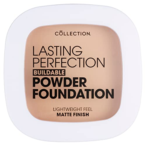 Collection Cosmetics, Lasting Perfection Buildable Powder Foundation, Medium Coverage, Lightweight Feel, Matte Finish, Beige, 7.5g