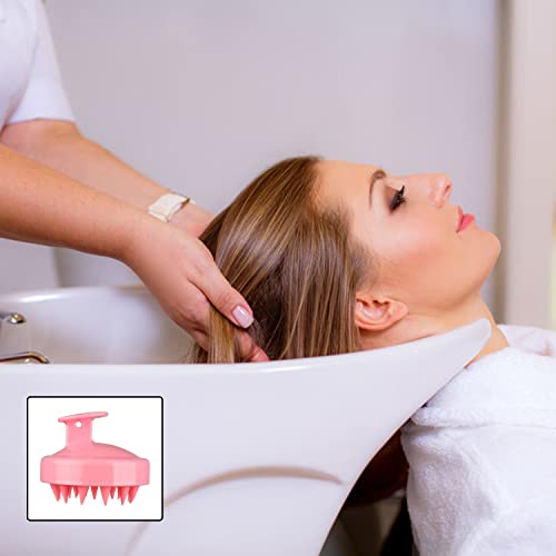 MFUOE Root Comb Applicator Bottle with Scalp Massager Shampoo Brush Hair Coloring Dye and Scalp Treatment Tools(Pink)
