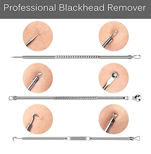 4PCS Blackhead removal tool kit. Four-piece with storage box for nose facial care silver