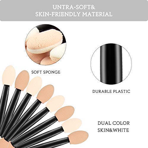 Eyeshadow Applicators,MORGLES Eyeshadow Brush Sponge Applicator 50pcs Disposable Eyeshadow Brush Eyeshadow Sponge Brush Eye Makeup Applicators(Bl