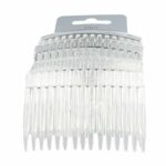 Set of 4 Clear Plain Hair Combs Slides 7cm (2.8")