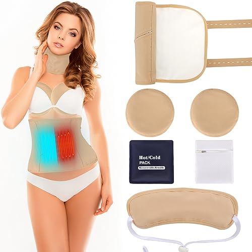 QYCHHJ 6PCS Castor Oil Pack Wrap Kit Reusable Organic Packs with Heating for Liver Detox,Comfort Sleep, Inflammation Adjustable Elastic Strap Fla