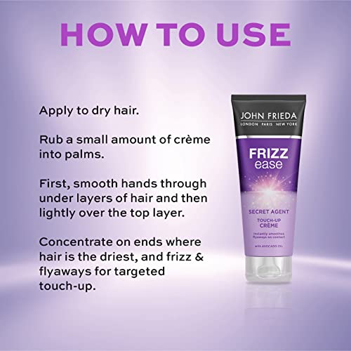 John Frieda Frizz Ease Secret Agent Touch Up Crème, 100 ml, Smoothing Cream for Frizzy, Curly Hair