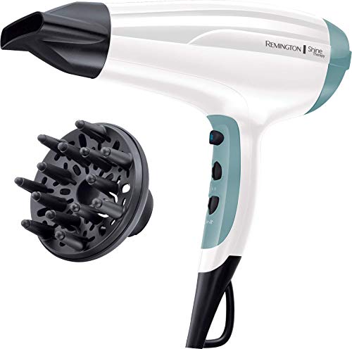 Remington Shine Therapy Hair Dryer with Power Dry and Cool Shot for a Frizz Free Shine, Quick Drying, 2300 W - D5216, White