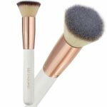 Kabuki Brush for Makeup - Flat Top Foundation Brush for Blending Liquid, Cream and Powder - Professional, Cruelty Free in Rose Gold by Lily Engla
