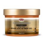 African Pride Black Castor Miracle Braid Lock Twist Gel 8 oz