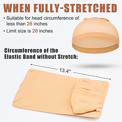 Stocking Wig Cap Ultra Thin - 4 Pieces, Breathable, Sweat Absorber & Stretchable Wig Caps for Women, One Size Fits All (Light Brown)