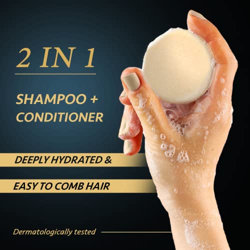 Set of 3 - Organic Shampoo Bar + Conditioner Bar 180g - Shampoo and Conditioner Sets - Hair Growth Shampoo - Shampoo for Greasy Hair & Dry Hair -